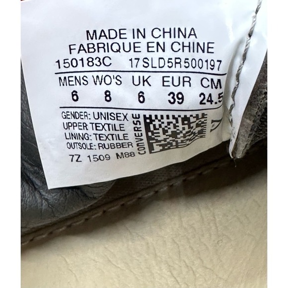 Converse Chuck Taylor X John Varvatos Laceles Slip-On Shoes Dark Gray Sz 6 - Picture 6 of 10